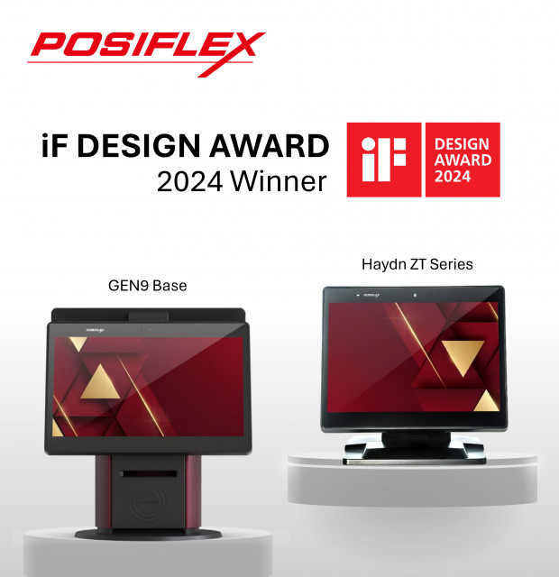 Posiflex Wins the iF DESIGN AWARD 2024 for Haydn ZT Series and Gen9 Base (Graphic: Business Wire)