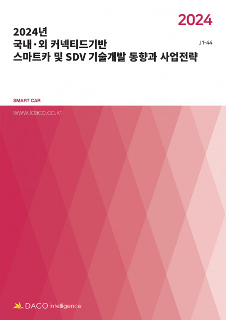 ‘2024년 국내·외 커넥티드기반 스마트카 및 SDV 기술개발 동향과 사업전략’ 보고서 표지