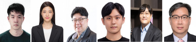 왼쪽부터 서울대학교 재료공학부 배재영 박사·김영서 박사과정·강승균 교수, UNIST 신소재공학과 황경석 박사·김주영 교수, 단국대학교병원 재활의학과 현정근 교수