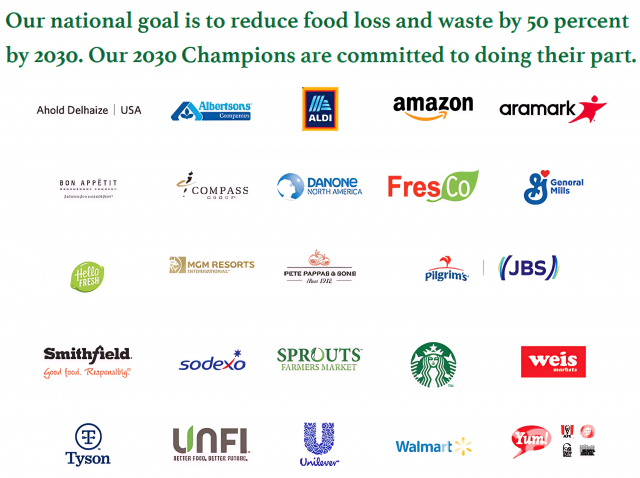 ‘U.S. Food Loss and Waste 2030 Champions’ 프로그램(출처: USDA 2023 Milestones Report)