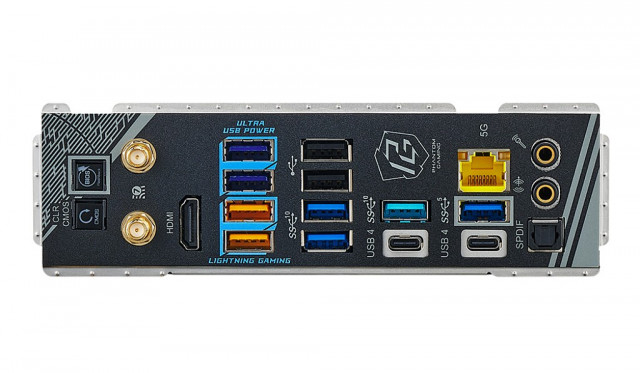 I/O г ĸ鿡 2 USB4 Type-C Ʈ(ִ 40Gb/s ۷)   콺 ̹ Ű  ȭ ϴ Ʈ ̹ Ʈ   5 USB 3.2 Gen2 Type-A Ʈ ϸ, HDMI 2.1 ̽ ؼ ִ 8K ػ ÷    Ʈũ 5Gbps LAN Ʈ    Wi-Fi 7 ׳  ڷ ߴ