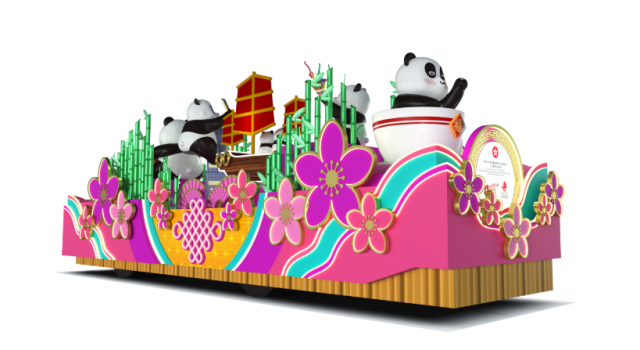 The parade this year will feature nine floats. These floats will feature famous Hong Kong icons, inc...