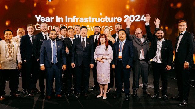 Winners of the 2024 Going Digital Awards celebrate their accomplishments. Nominations are now open for the 2025 awards. Image courtesy of Bentley Systems.