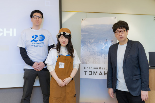 왼쪽부터 호시노 리조트의 사에키 마스요시(佐伯益世志) 유닛 디렉터, 김지연 매니저, 아이나이 마나부(相内学) 홋카이도 지역 총괄 매니저