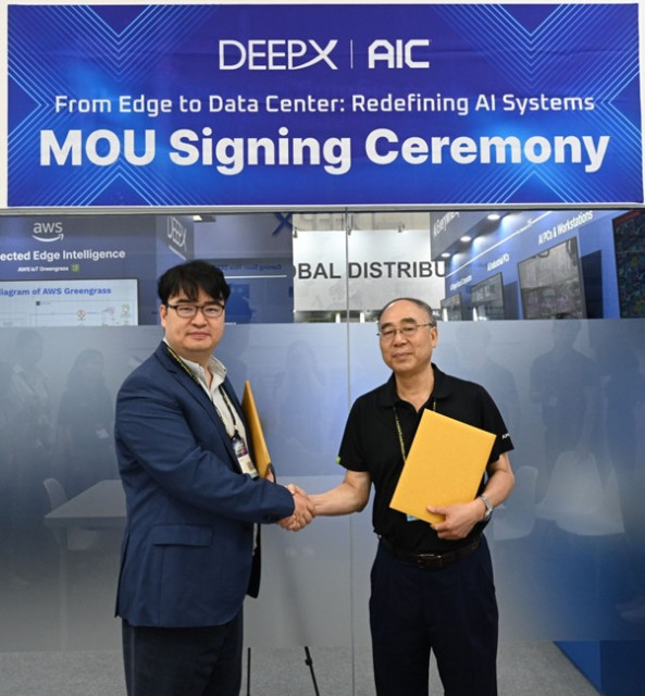 AIC가 DEEPX와 ‘컴퓨텍스 타이페이 2025’에서 MOU를 체결했다
