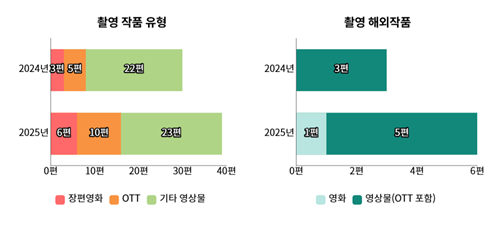 2025년 상반기 부산 촬영 작품 유형 및 촬영 해외작품
