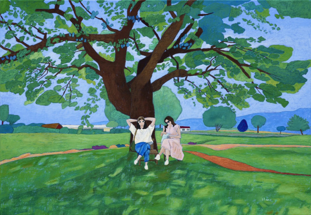 푸른 날, 55 X 37.8cm, Opaque color on canvas, 2024