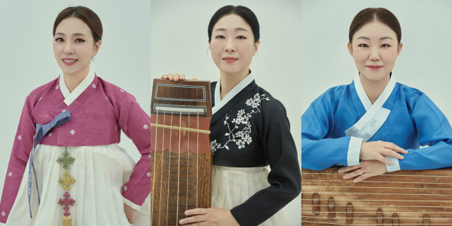 삼부작의 아티스트. 왼쪽부터 김나영(판소리), 김은수(거문고), 서은영(가야금)