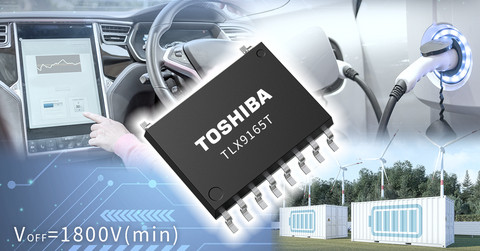 Toshiba: a new photorelay “TLX9165T” with an output withstand voltage of 1800V (min) suited for high voltage automotive batteries.