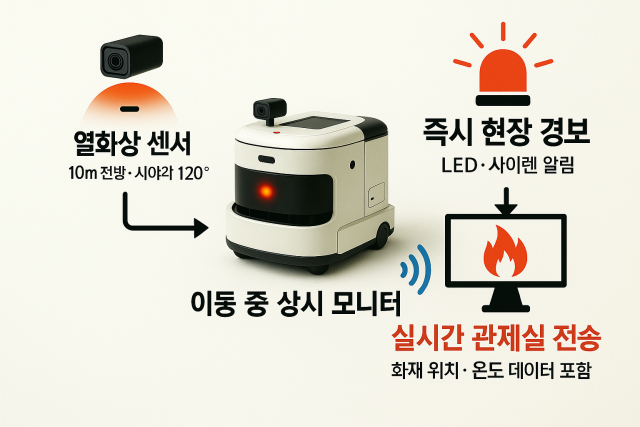 AI 청소로봇 ‘휠리’의 화재감지시스템 옵션 구성도