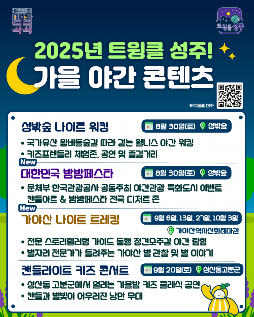 2025년도 가을 성주 야간관광 프로그램