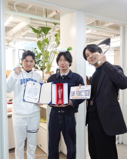 Four co-founders of HOMI AI are, (from left to right) Jaden Cho (CFO), Taeyun Kim (CEO), and Ted Kim (Co-CEO). And there is CTO, Eungbin Lee