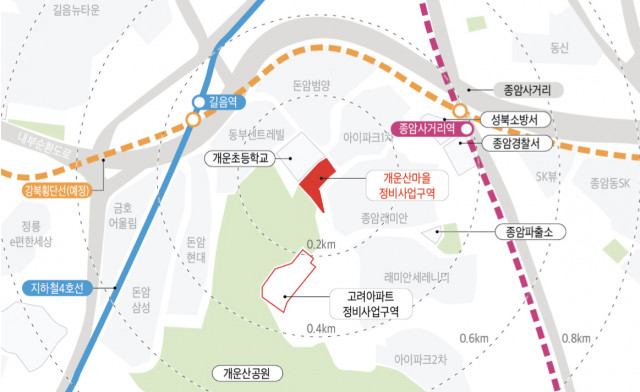개운산마을 지도