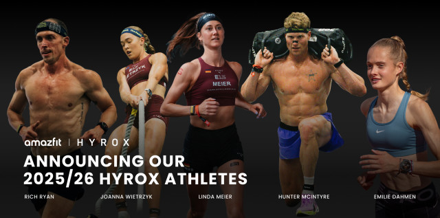 Amazfit welcomes back Hunter McIntyre and expands its elite athlete team for the 2025/26 HYROX season with Rich Ryan, Joanna Wietrzyk, Emilie Dahmen, and Linda Meier