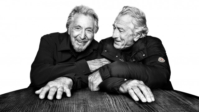 Al Pacino and Robert De Niro star in Moncler’s Warmer Together campaign. Courtesy of Moncler