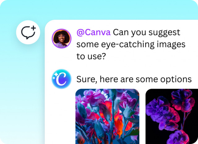 Meet Ask @Canva, your 24/7 creative teammate, now built into the comments to help spark, refine, and amplify ideas.