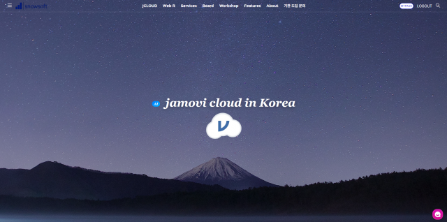 스노우소프트 메인 홈페이지 화면