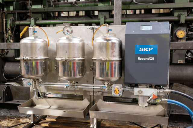 철강 업체에 도입된 SKF의 리컨드 오일(RecondOil) 솔루션