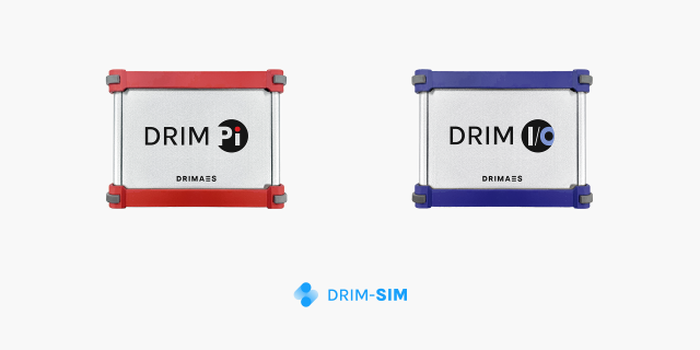 DRIM-SIM 플랫폼의 하드웨어 제품군. 왼쪽부터 DRIM-Pi, DRIM-IO