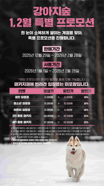 강아지숲 신년 특별 프로모션 포스터