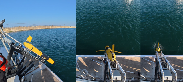 해상 시험 중인 1000m급 수중 글라이더(BCAUV)