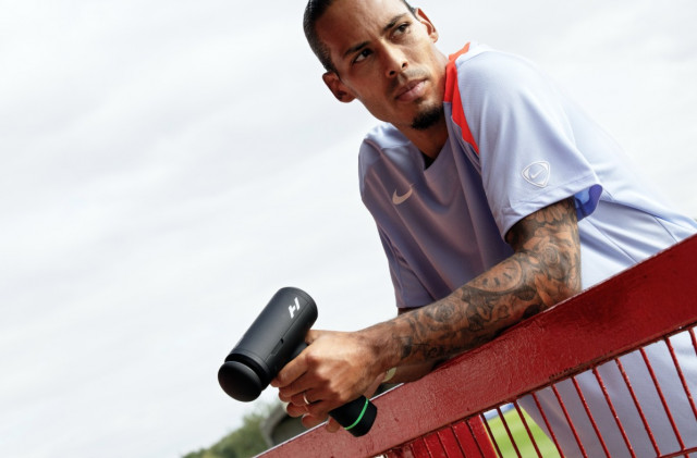 Hyperice Athlete Ambassador Virgil van Dijk said, “Recovery is such an important part of my routine, and Hyperice products have always been at the centre of it." Pictured with the Hypervolt 3 Pro.