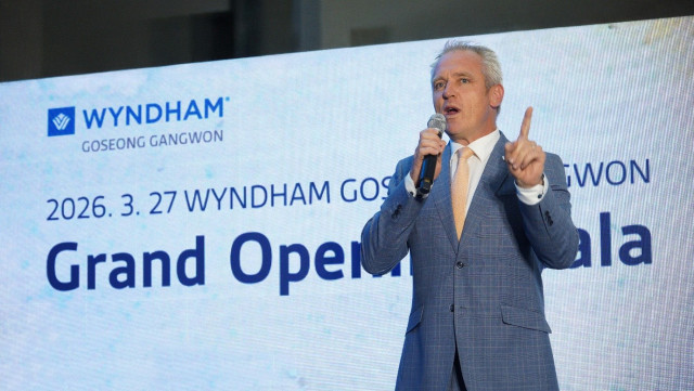 윈덤 아시아 퍼시픽 벤 슈마허 부사장이 축사를 하고 있다(사진=윈덤 고성 강원)
