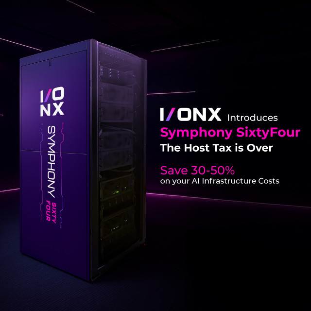 I/ONX Introduces Symphony SixtyFour: The Host Tax is Over. Save 30-50% on your AI Infrastructure Costs.