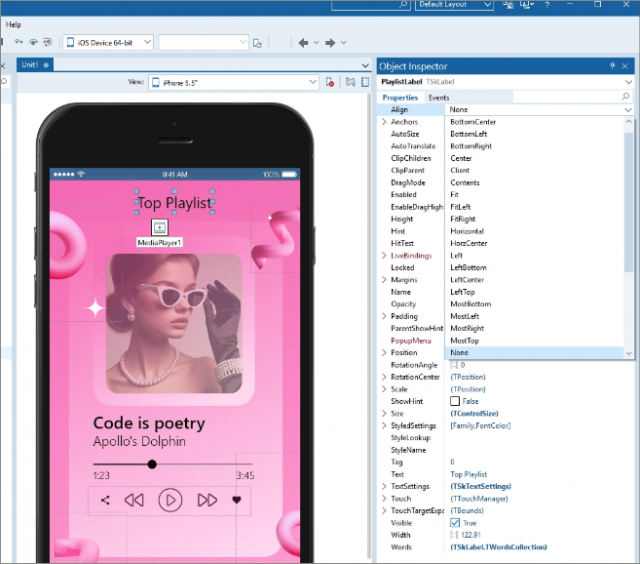 오브젝트 파스칼 언어로 안드로이드용 앱을 개발하고 있는 환경
