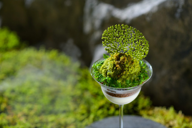 웰컴 디저트로 제공되는 ‘오이라세 이끼 파르페’