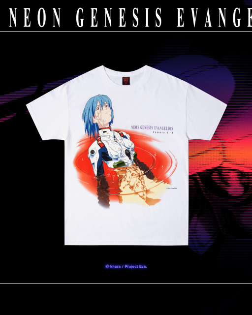 신세기 에반게리온(NEON GENESIS EVANGELION) × 긱스 룰 실크스크린 프린팅 티셔츠(GEEKS RULE SILKSCREEN PRINTING T SHIRT) ‘Rei’(©khara/Project Eva.)