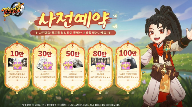 ‘열혈강호: 넥스트’ 사전예약 목표 달성에 따른 보상 안내 이미지(사진=킹넷)