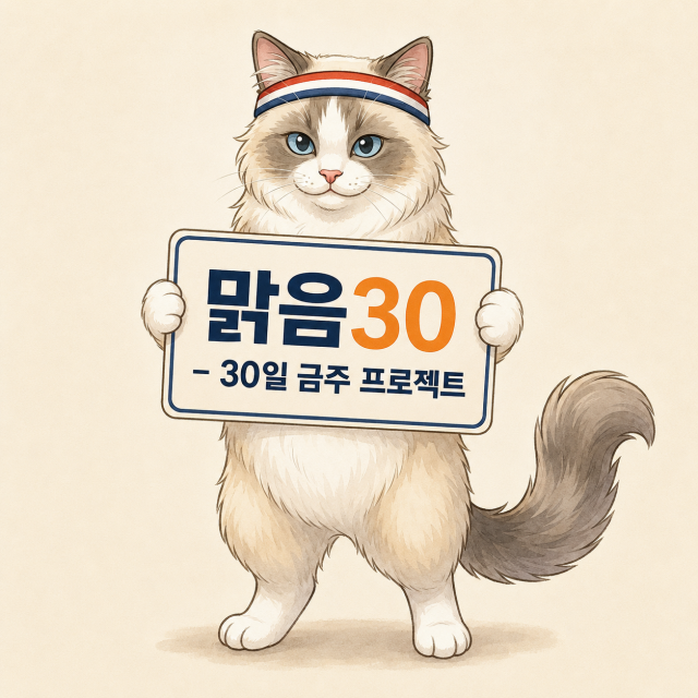 ‘맑음30’ 30일 금주 프로젝트 캐릭터 ‘맑음냥’