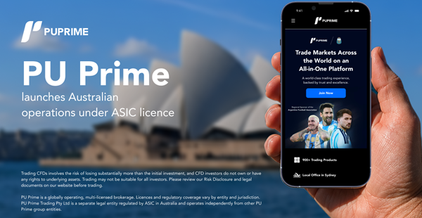 PU Prime은 호주증권투자위원회(ASIC)의 규제를 받는 현지 법인 PU Prime Trading Pty Ltd를 통해 호주에서 공식적으로 사업을 개시했다고 발표했다