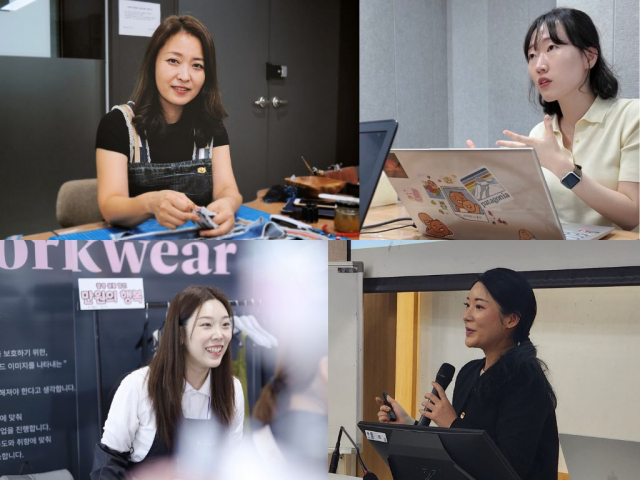 대구 기반 여성 창업가 협업 네트워크 SBF_에 참여하는 각 브랜드 대표. 윗줄 왼쪽부터 시계방향으로 김현정(할리케이), 이경은(더블비컴퍼니), 권소해(케이블랑), 서희(해피요기즈)
