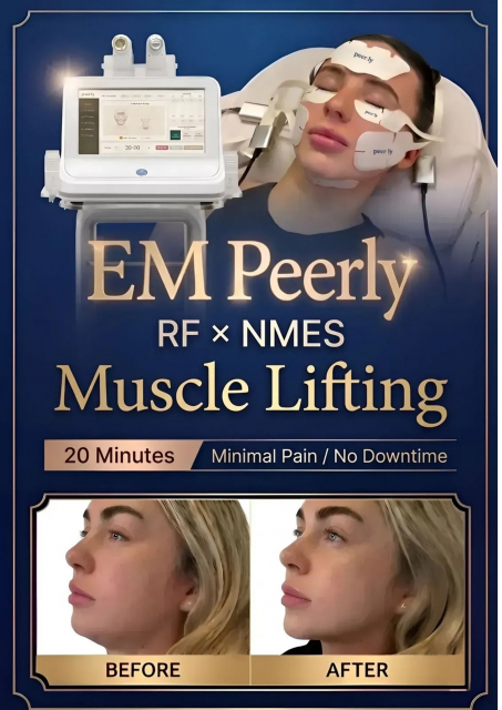 복합 피부미용기기 EM피어리(EM PEERLY)의 적용 모습. EM피어리는 전용 패치 시스템과 플라즈마 기능을 탑재한 핸드피스를 결합해 한의원 피부·미용 관리 프로그램에 활용할 수 있도록 개발됐다