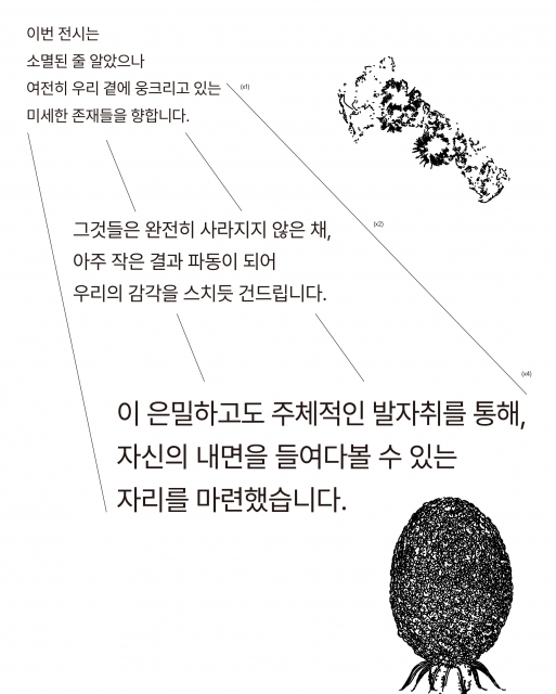 노원문화재단 2026 시각예술 지원사업 전시지원 작가 4인전 ‘Microtrace(미시적 흔적)’ 카드뉴스