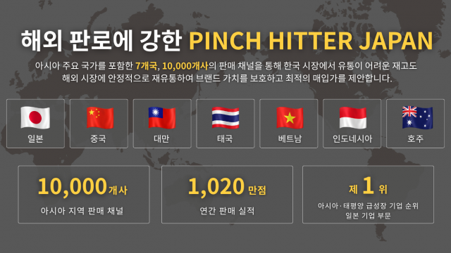 해외 판로에 강한 핀치히터재팬