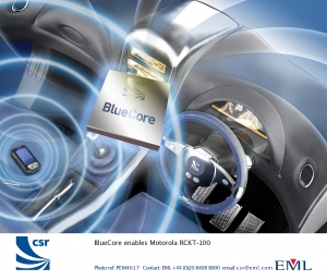 CSR, 모토로라 자동차용 무선 오디오 단말기에 블루코어 제공