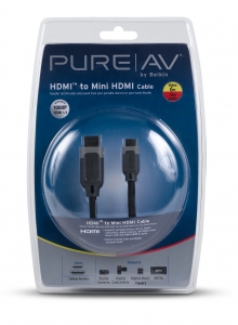 HD코리아가 출시한 미니 HDMI 규격을 준수하는 PureAV mini HDMI케이블 