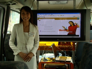 태국 방콕에서 열린 '와이맥스 월드 아시아 2008'에서 포스데이타 직원