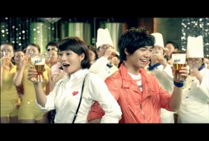 이승기와 김선아, 100% 보리맥주 ‘맥스’ 8차 광고 촬영