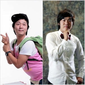 2009 SBS 공채 11기 개그맨에 선발된 백제예술대학 출신 이민우(좌)와 김윤호(우)