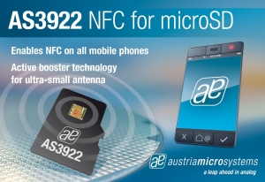 오스트리아마이크로시스템즈가 인피니언과의 협력으로 개발된 업계 최초의 스탠드 얼론 NFC 마