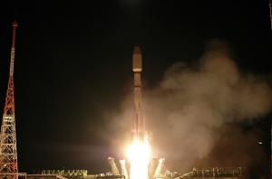 2013년 2월 6일 글로벌스타위성 6기 탑재소유즈로켓 발사 모습