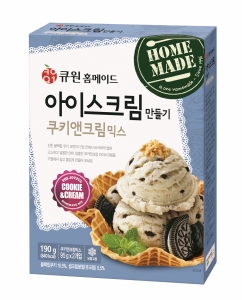 삼양사가 집에서 간편하게 아이스크림을 만들어 먹을 수 있는 제품인 큐원 홈메이드 아이스크림