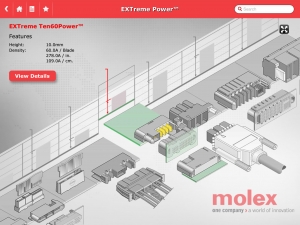한국몰렉스가 태블릿 사용자들이 90여 가지의 몰렉스 제품군을 신속하게 확인할 수 있도록 돕