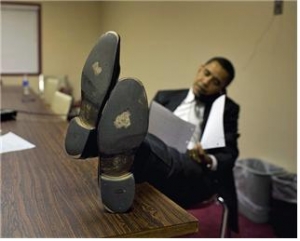 타임지 사진기자 칼리 셸이 찍은 오바마의 후보시절 사진이다.