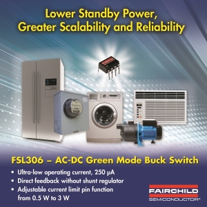 페어차일드 반도체는 FSL306 및 FSL336 650V 그린 모드 AC 벅 스위치 제품을