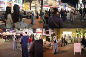 한 출판사가 4월 4일 홍대 주차장 거리에서 이색 마케팅을 펼쳐 대중의 눈과 귀를 사로잡고